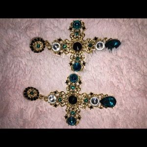 Aretes Earings Gold and Blue